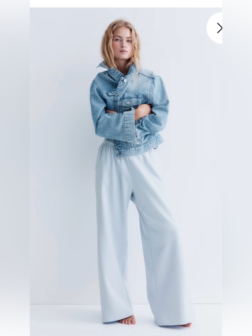 H&M Light Blue Elastic Waist Sweatpants